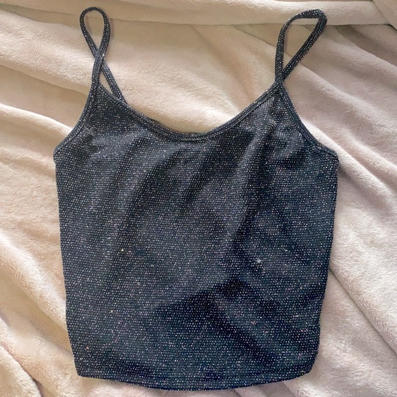 Urban Outfitters Black Sparkle Top - Picture 1 of 2